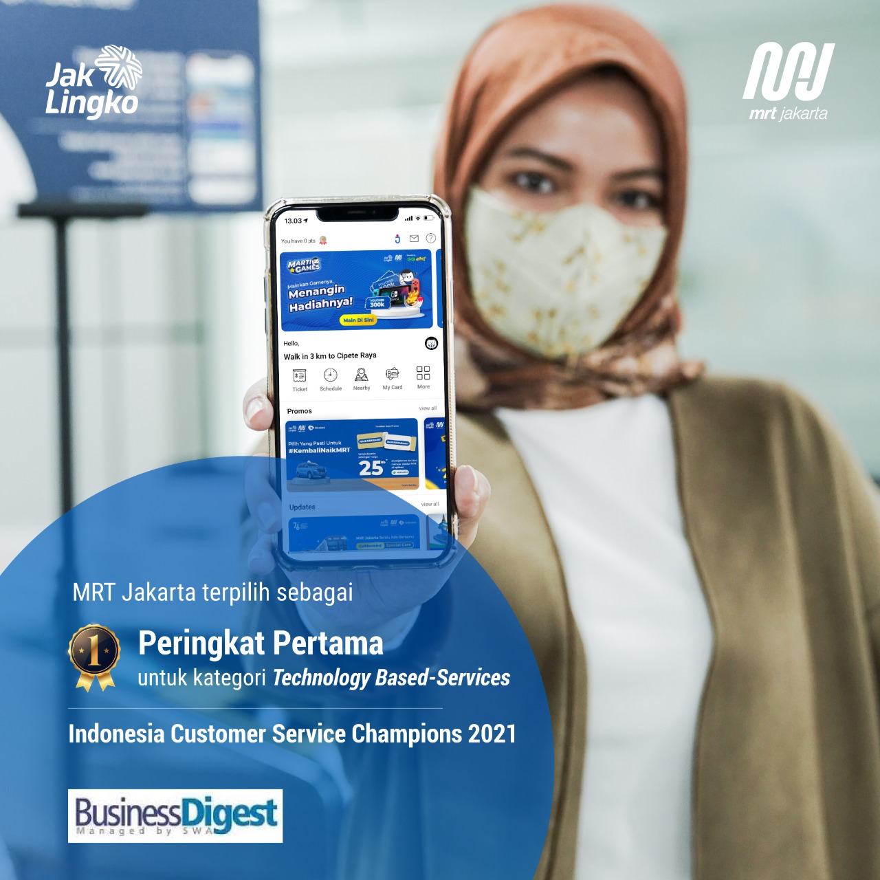 Pt Mrt Jakarta Perseroda Raih Indonesia Customer Service Champion Peringkat Pertama